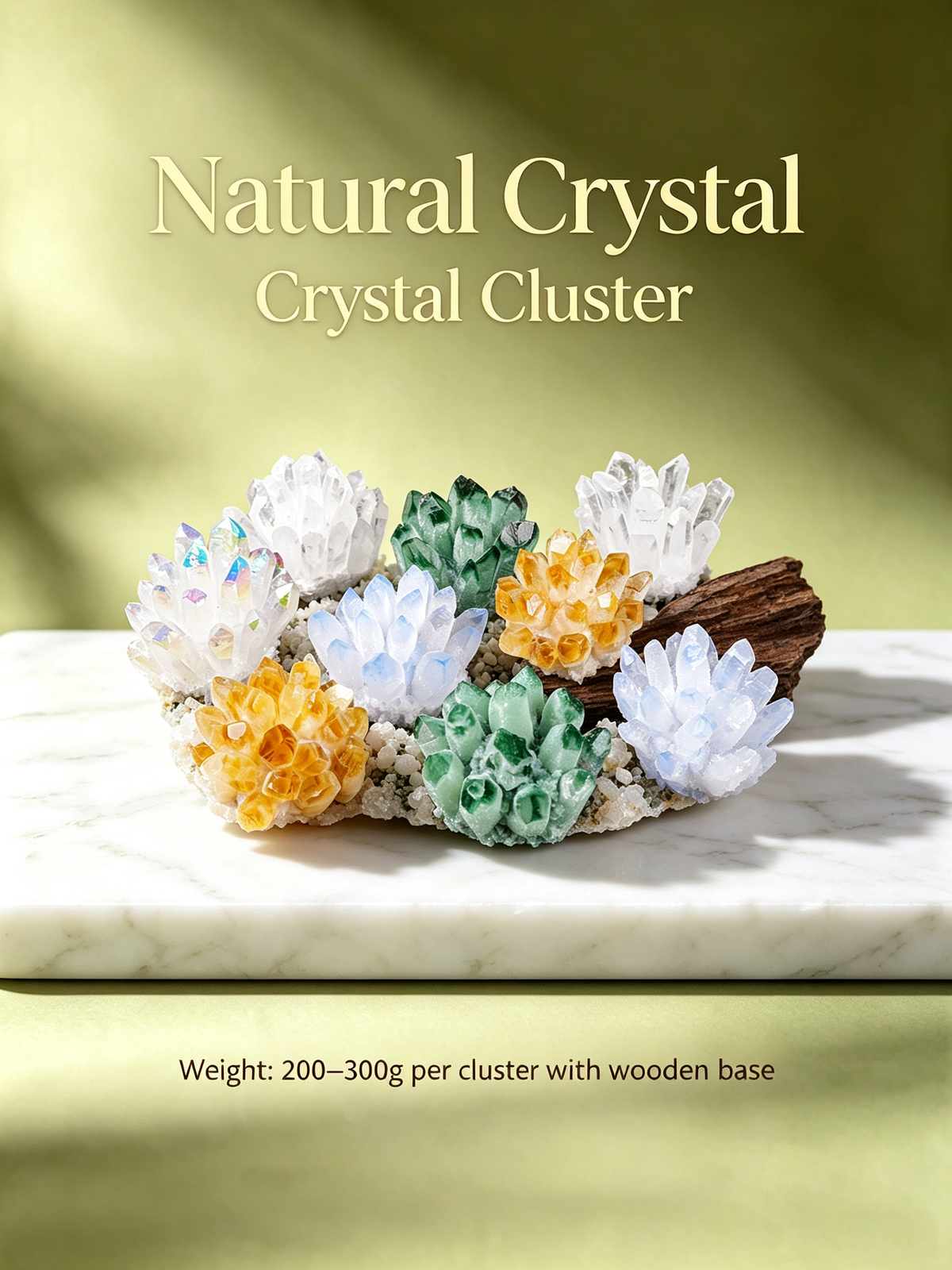 6 Pcs Natural Crystal Cluster Set | Full Theme Healing Crystals For Health Wealth Protection Love Spiritual Meditation Career Growth Home Decor & Gift