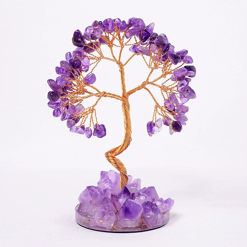 Crystal raw stone wealth tree