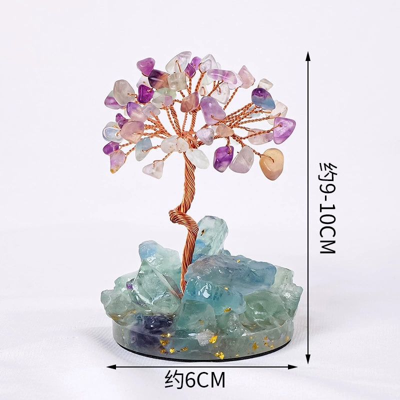 Crystal raw stone wealth tree