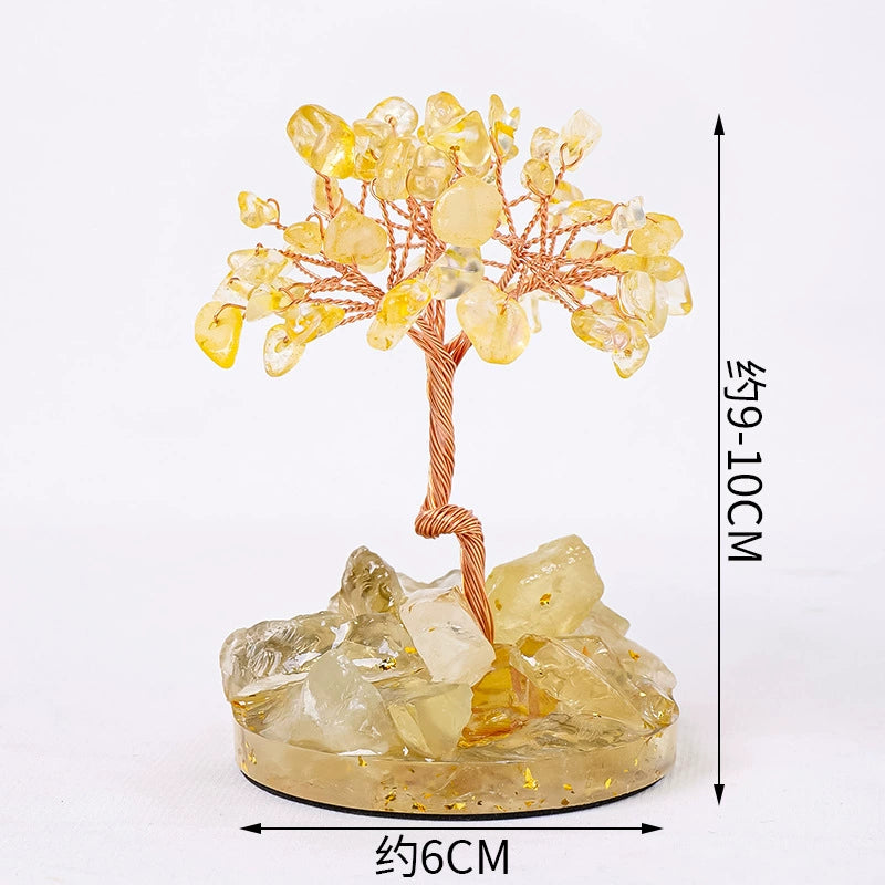 Crystal raw stone wealth tree