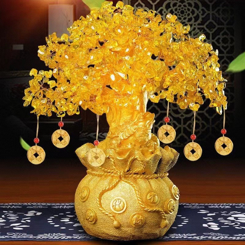 Yellow Crystal Money Tree