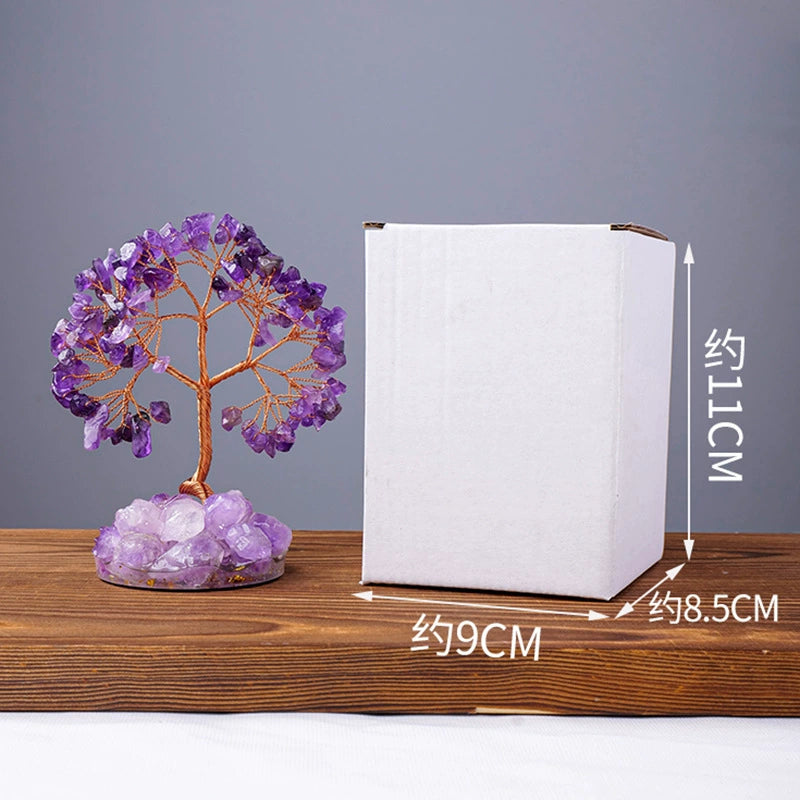 Crystal raw stone wealth tree