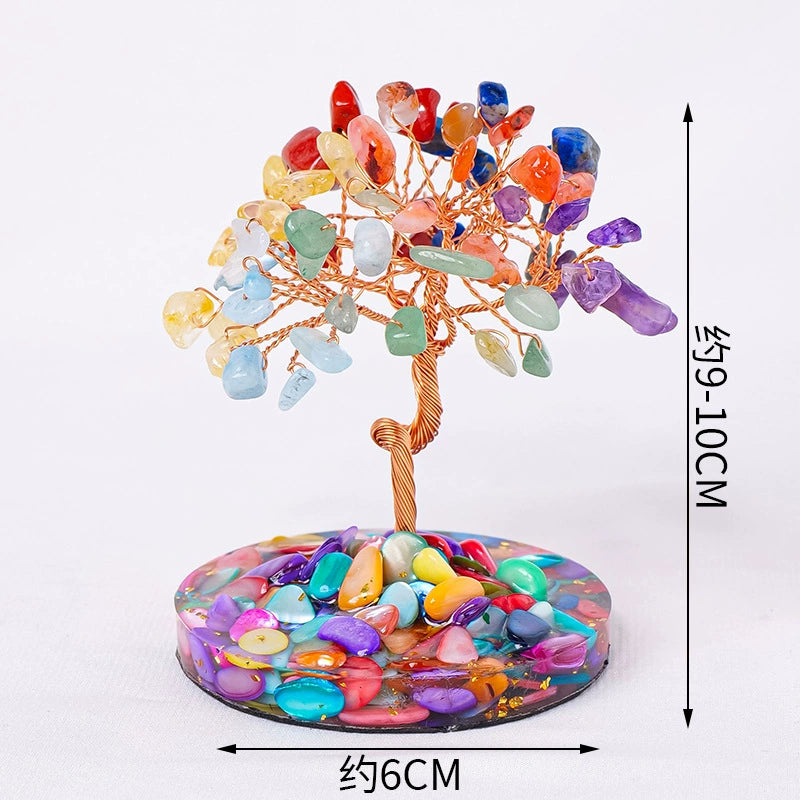 Crystal raw stone wealth tree