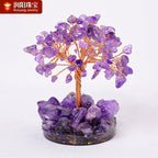 Crystal raw stone wealth tree