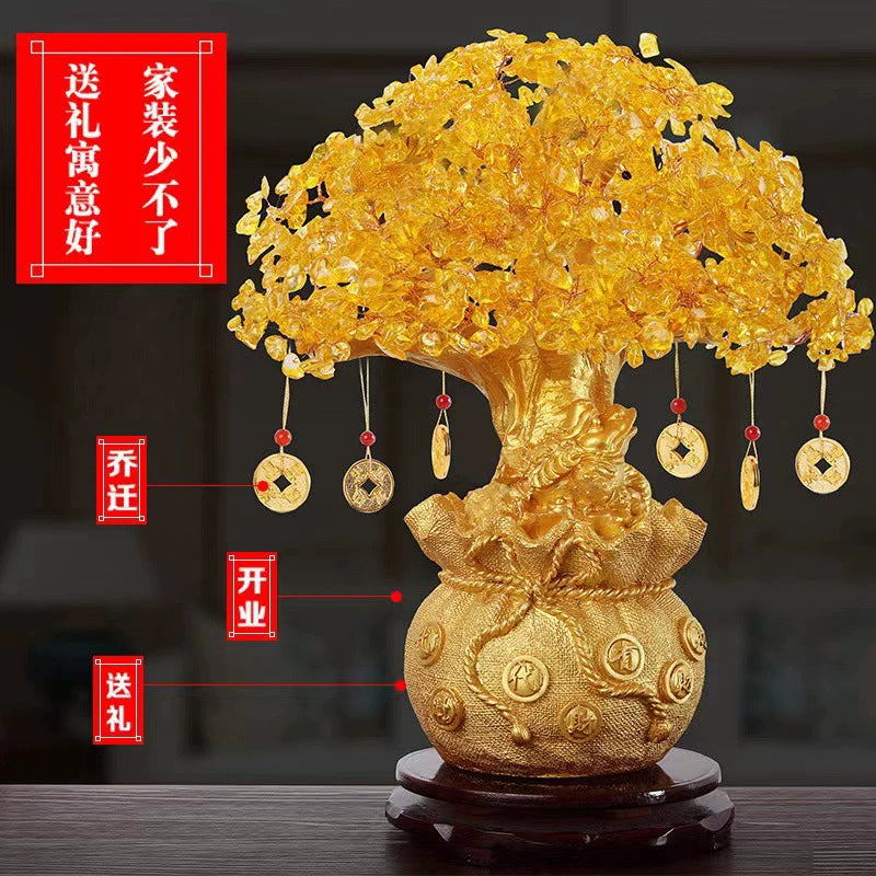 Yellow Crystal Money Tree