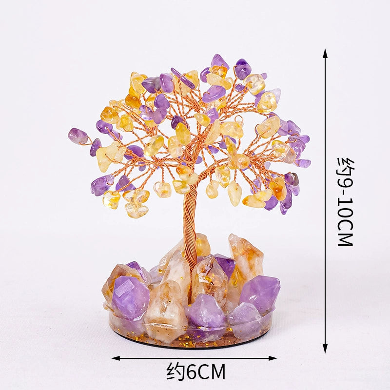 Crystal raw stone wealth tree