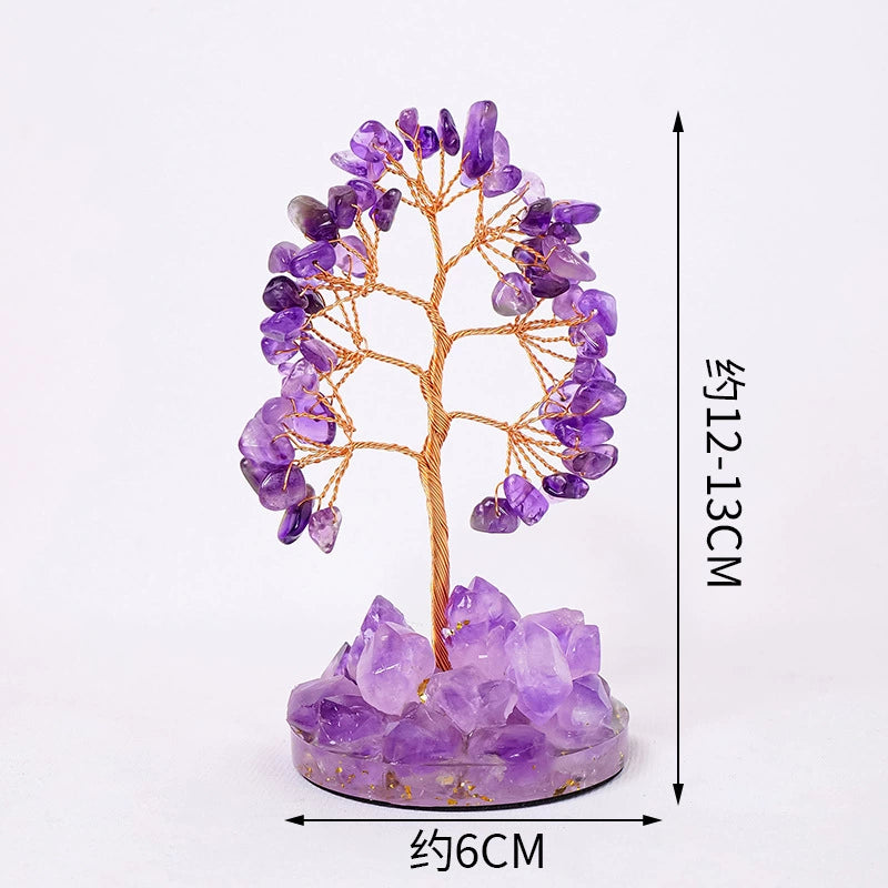 Crystal raw stone wealth tree