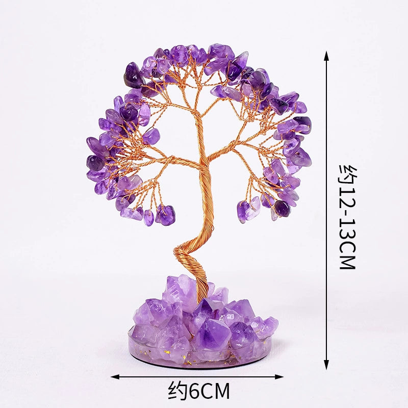 Crystal raw stone wealth tree