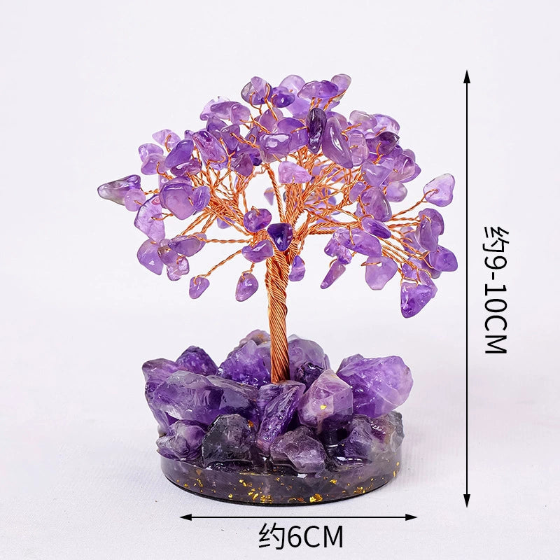 Crystal raw stone wealth tree