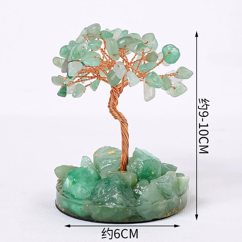 Crystal raw stone wealth tree