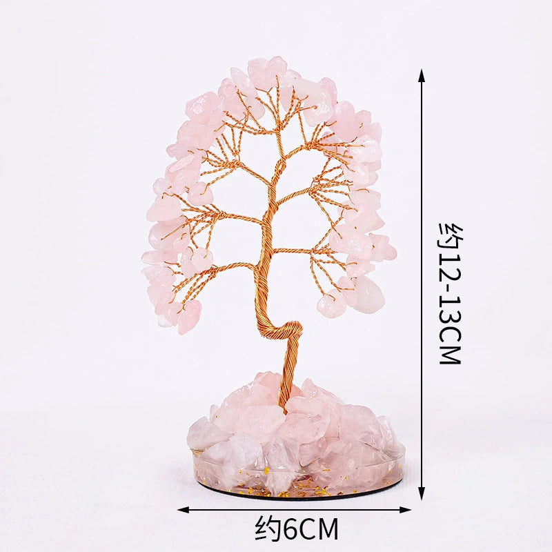 Crystal raw stone wealth tree